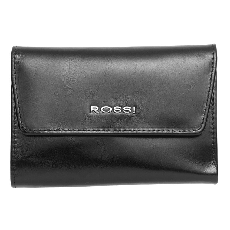Portofel din piele naturala, Rossi, RSC3535, 10x14.5x2cm, Negru