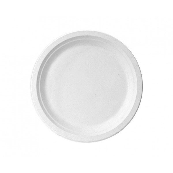 Set 6 farfurii biodegradabile plate, Deco, Alb, 18 cm
