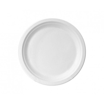 Set 6 farfurii biodegradabile plate, Deco, Alb, 18 cm Set 6 farfurii biodegradabile plate, Deco, Alb, 18 cm