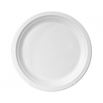 Set 6 farfurii biodegradabile plate, Deco, Alb, 23 cm Set 6 farfurii biodegradabile plate, Deco, Alb, 23 cm