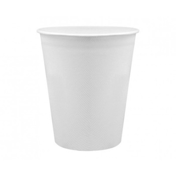 Set 6 pahare biodegradabile, Deco, Alb, 260ml Set 6 pahare biodegradabile, Deco, Alb, 260ml