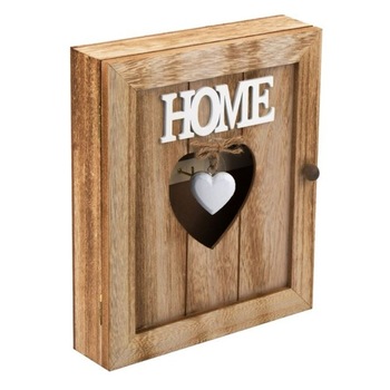 Cutie LoveHome pentru chei cu 6 carlige usa perforata in forma de inima, 26.5x20.5x6.5 cm, Bej Cutie LoveHome pentru chei cu 6 carlige usa perforata in forma de inima, 26.5x20.5x6.5 cm, Bej