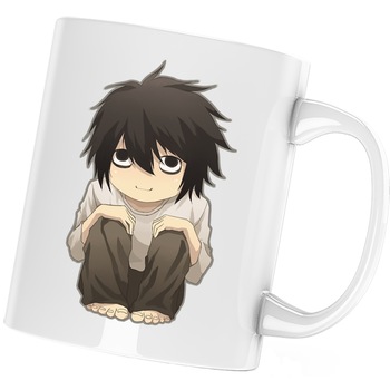 Cana Death Note L Detectiv Insomniac Chibi Bebe, alba, 330 ml Cana Death Note L Detectiv Insomniac Chibi Bebe, alba, 330 ml