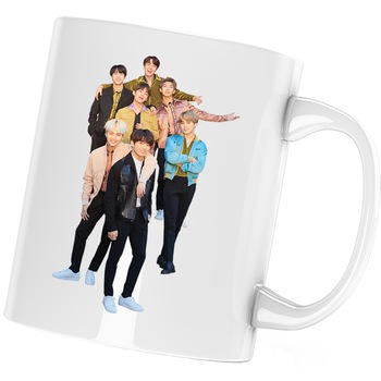 Cana BTS All Gang Bangtan Boys, alba, 330 ml Cana BTS All Gang Bangtan Boys, alba, 330 ml