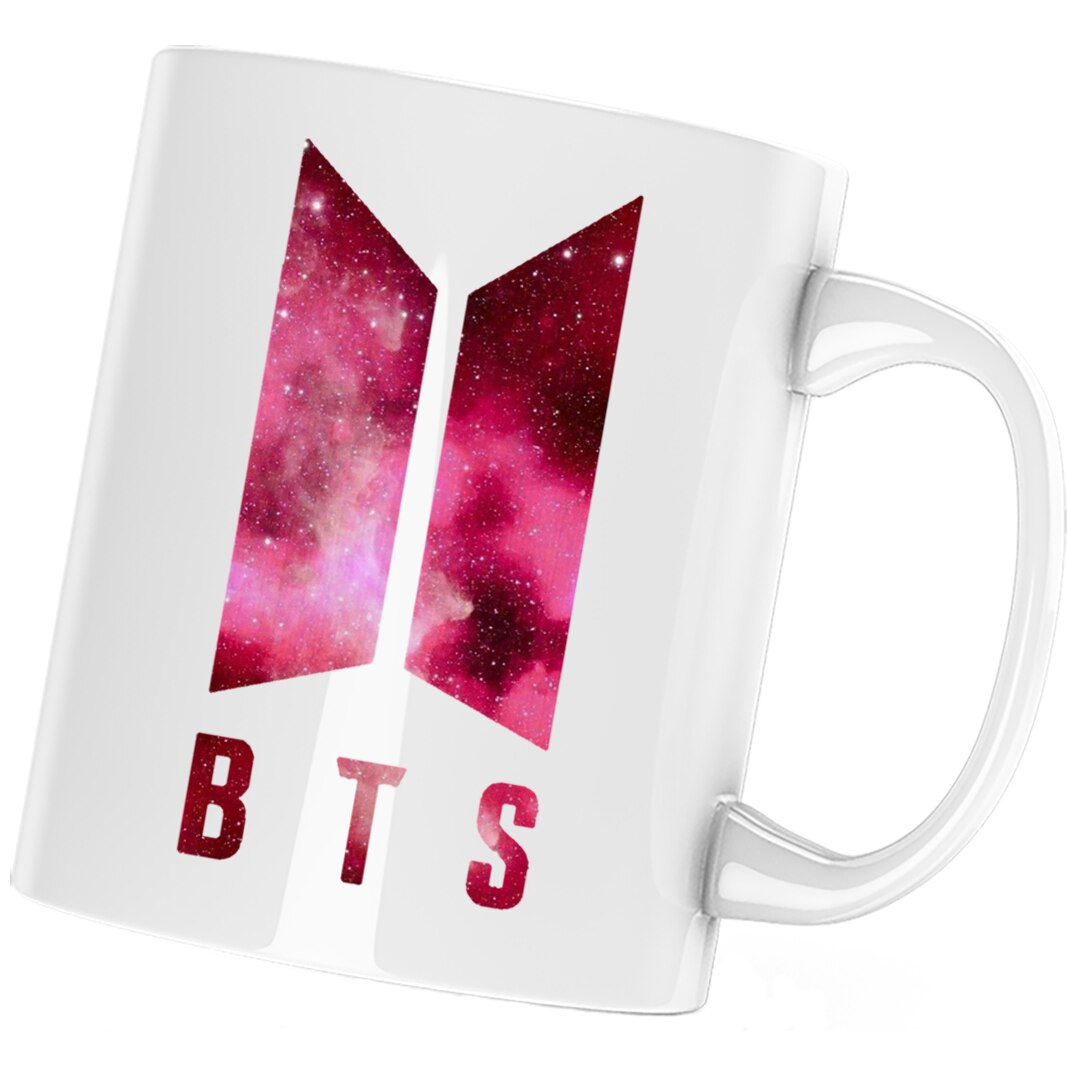 Cana BTS K-Pop Logo Space Galaxy, alba, 330 ml