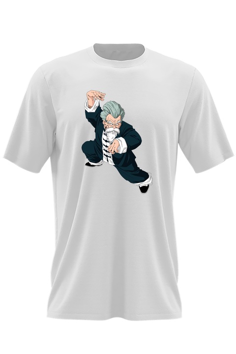 Tricou barbati Dragon Ball Z Sensei Roshi Zen Yin Yang Reiki, alb, marime L