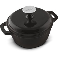 Oala din fonta cu capac Lamart, 1.5L, Negru
