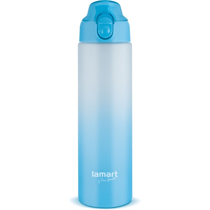 Бутилка за вода, Lamart, 0,7 л, бяло/синьо