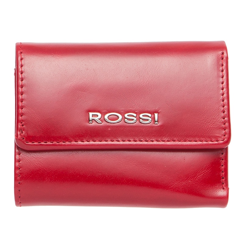 Portofel din piele naturala, Rossi, RSC3605, 9.5x7.5x2cm, Rosu