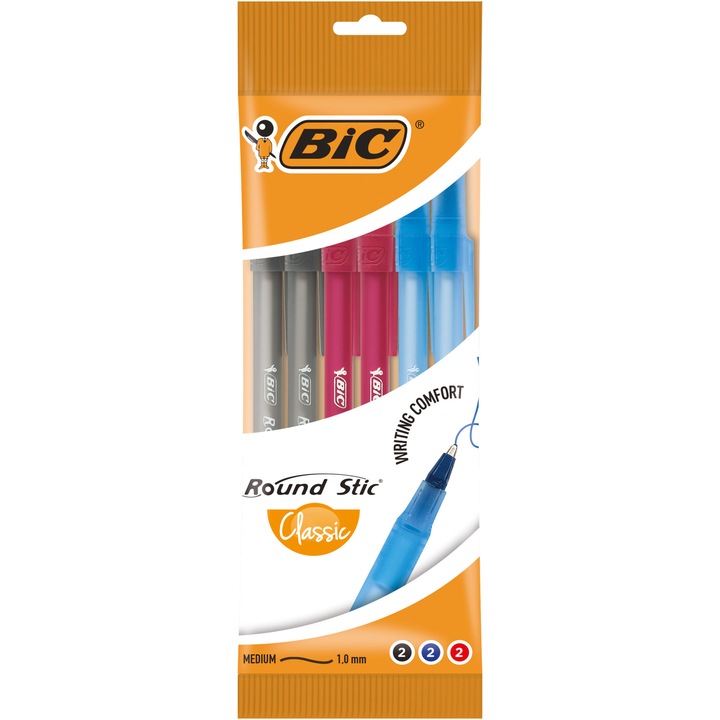 Pix Bic Round Stic asortate P/6