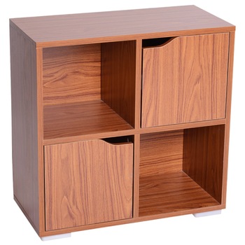 Biblioteca Homcom, 4 compartimente, 2 usi, 60 x 29 x 60 cm, Lemn natural Biblioteca Homcom, 4 compartimente, 2 usi, 60 x 29 x 60 cm, Lemn natural