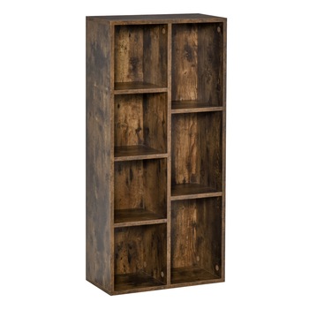 Biblioteca Homcom, 7 compartimente, Desing modern, 50 x 24 x 106 cm, Maro Biblioteca Homcom, 7 compartimente, Desing modern, 50 x 24 x 106 cm, Maro
