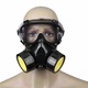 Set ochelari si masca de protectie cu 2 filtre de carbon activ, pentru lucru in mediu chimic, vapori vopsea sau praf