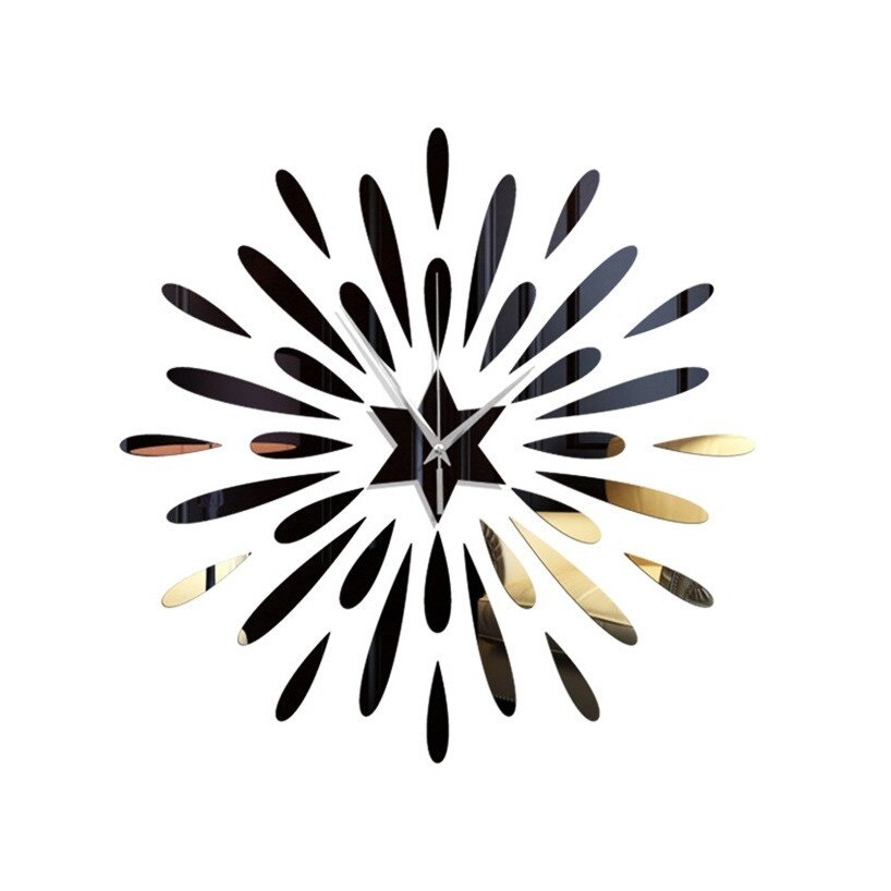 Ceas decorativ de perete, Soare, Oglinda acrilica, 40 cm, MC-069