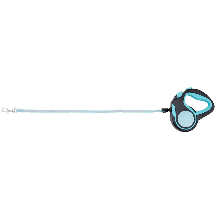 Lesa retractabila reflectorizanta, Action, plastic, albastru/negru, 4 m