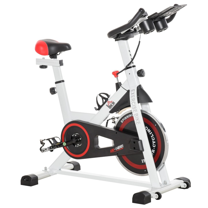 Bicicleta fitness Homcom, 7 nivele, Display LCD, 103 x 53 x 110-114 cm, Multicolor