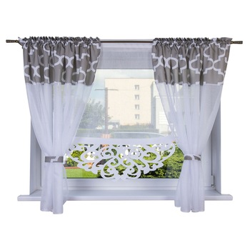 Set de perdele Tailanda, Gri, 250x160 Set de perdele Tailanda, Gri, 250x160