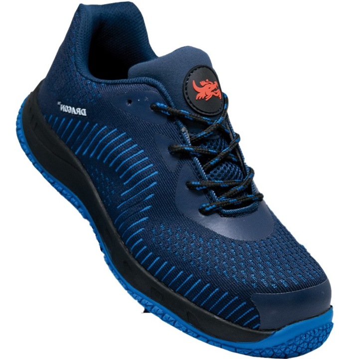 Pantofi de protectie S1P Bccamp, antistatici, cu bombeu metalic, lamela antiperforare si talpa antiderapanta, culoarea albastra, marimea 44