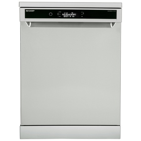 Masina de spalat vase Sharp QWGT45F444IEU, 12 Seturi, 8 Programe, Clasa A+++-10%, Display LED, 60 cm, Inox
