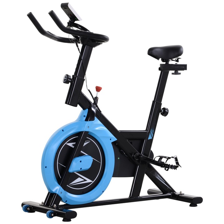 Bicicleta fitness Homcom, Display LCD, 47 x 104 x 103.5-114.5 cm, Albastru/Negru