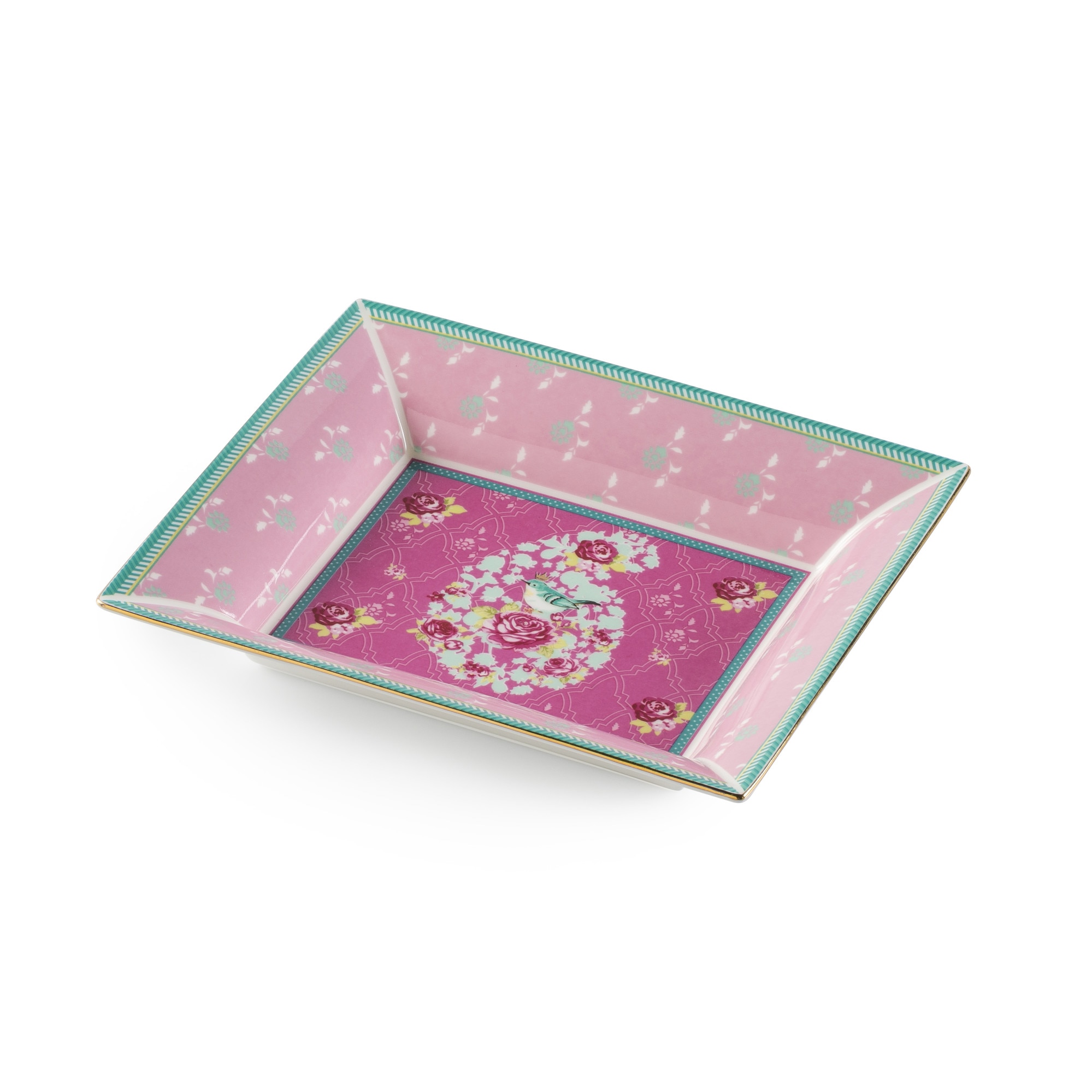 Tavita patrata din portelan, colectia Colore, pink, 18x16 cm