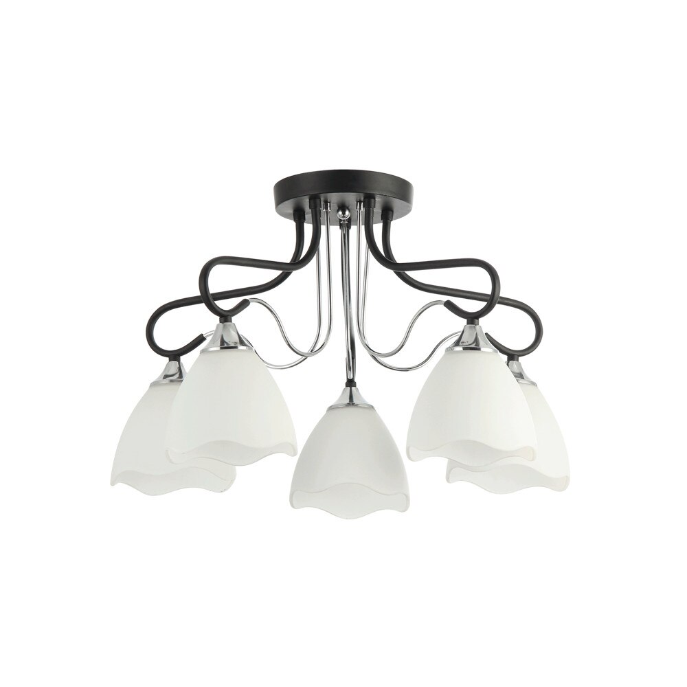 Lustra Interior Erste Elise 5x60W Max E27 EL0038463 Culoare Negru si Crom si Alb