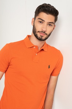 Polo Ralph Lauren, Tricou polo slim fit Classics, oranj mandarina, verde englez Polo Ralph Lauren, Tricou polo slim fit Classics, oranj mandarina, verde englez