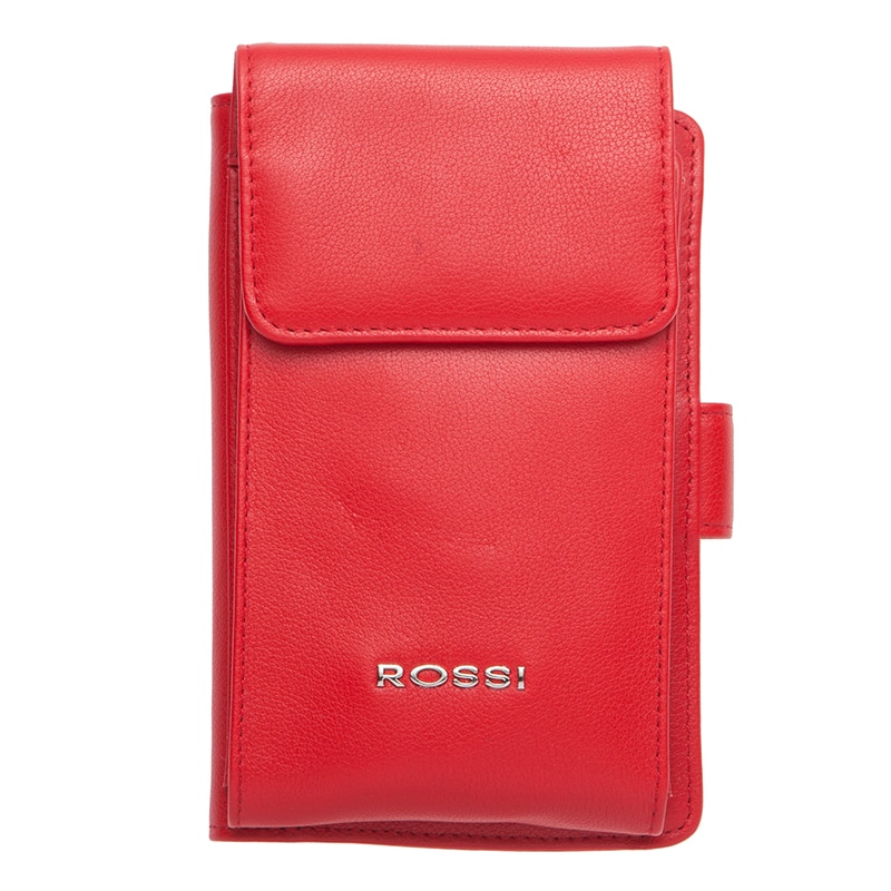 Portofel din piele naturala, Rossi, RSC3733, 10.5x16.5x3cm, Rosu mat