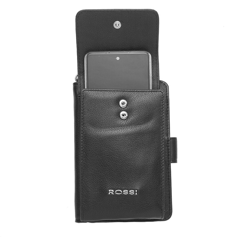 Portofel din piele naturala, Rossi, RSC3736, 10.5x16.5x3cm, Negru