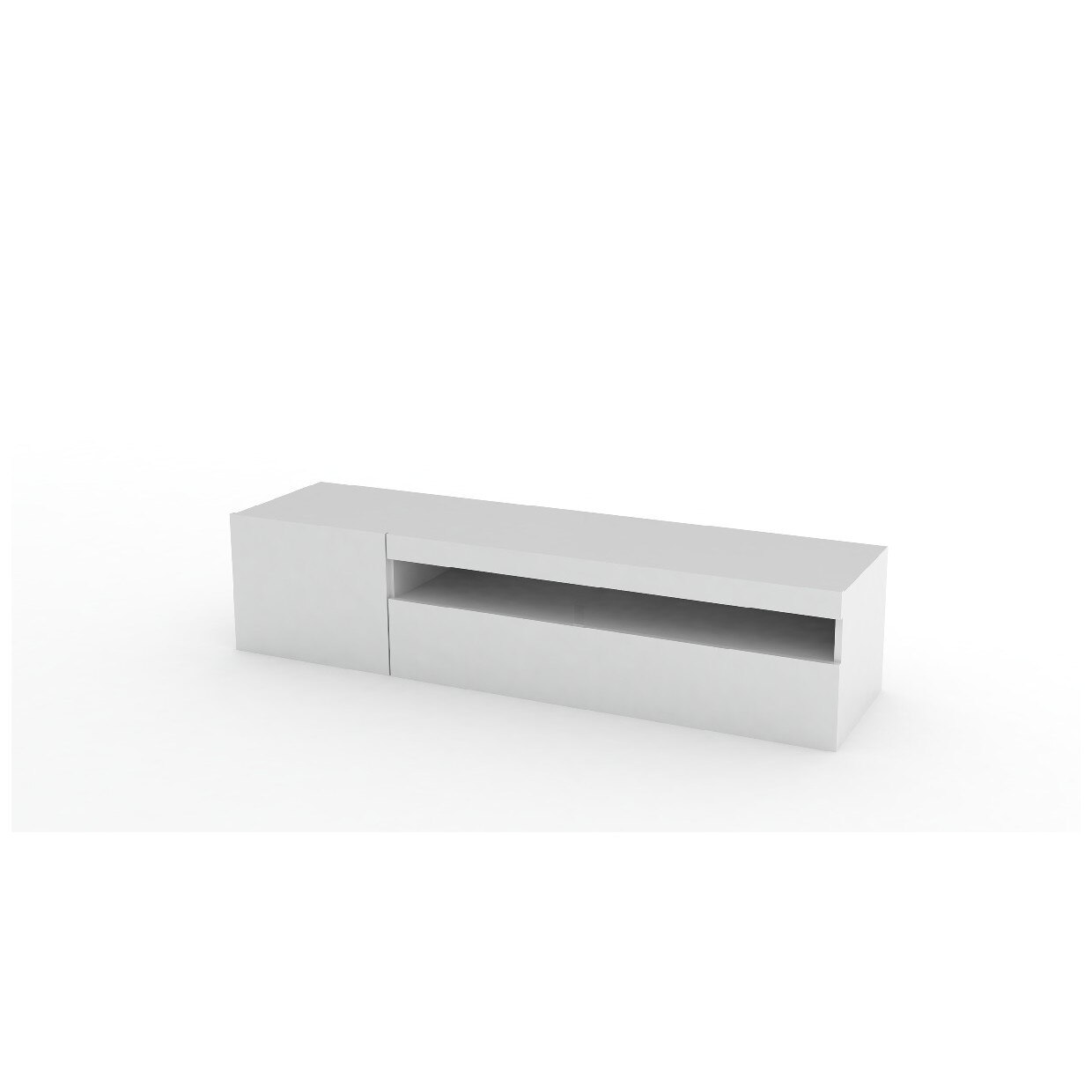 Comoda TV Daiquiri, Homemania, Lemn, Alb, 150x40x36.5 cm