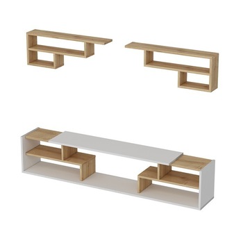 Comoda TV Istambul, Homemania, Lemn, Alb/Maro, 180x29.5x36.8 cm Comoda TV Istambul, Homemania, Lemn, Alb/Maro, 180x29.5x36.8 cm