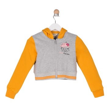 Hanorac pentru fete, culoare galbena mustar 2229 Hanorac pentru fete, culoare galbena mustar 2229