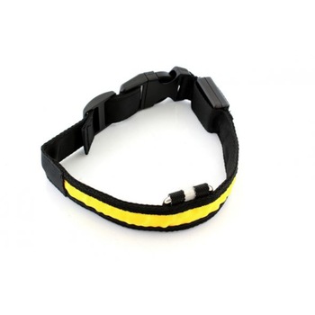 Zgarda iluminata cu led galben, 34 - 42 cm Zgarda iluminata cu led galben, 34 - 42 cm