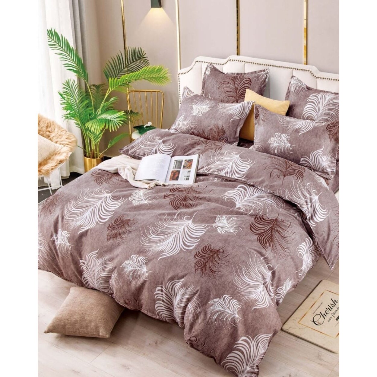 Lenjerie de Pat din Finet cu 2 Fete, 6 Piese, Pat 2 Persoane, Millie