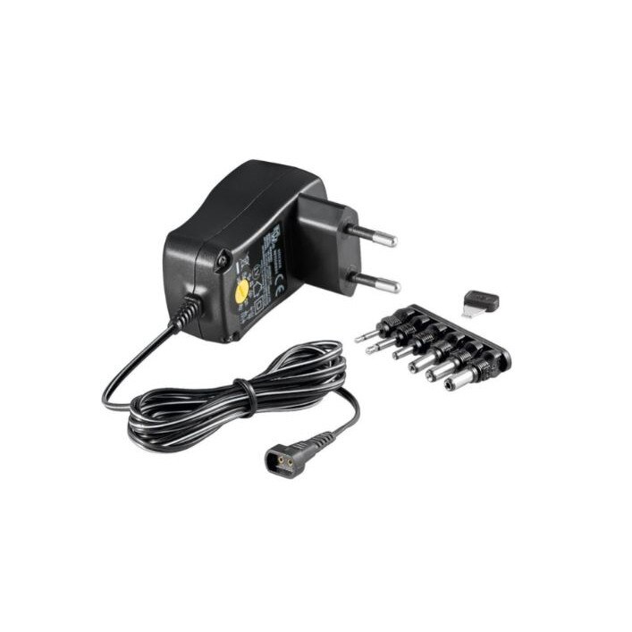 Acumulator Universal GooBay, Intrare 3 V - 12 V, Iesire 100 V - 240 V, 600 mA, 6 x Adaptoare