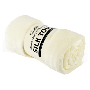 Patura cu blanita Silk Touch Dilios, 130x170 cm, 100% polietilena, Crem Patura cu blanita Silk Touch Dilios, 130x170 cm, 100% polietilena, Crem