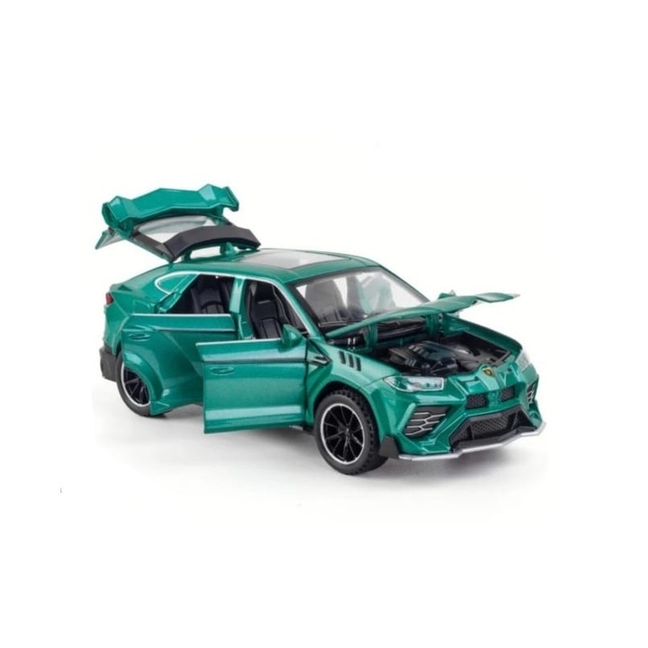 Masina metalica Lamborghini - Urus , cu sunete si lumini , Verde , 15 cm