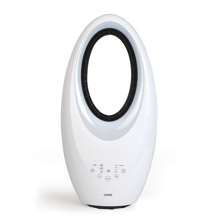 Ventilátor propeller nélkül Lapát nélküli ventilátor Livoo DOM450, 40 W, éjszakai fény 4 színben