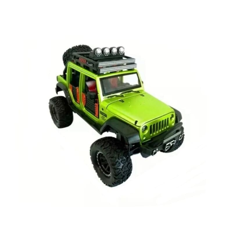 Jeep metalic Safari , cu sunete si lumini, capota mobila , Verde , 20 cm