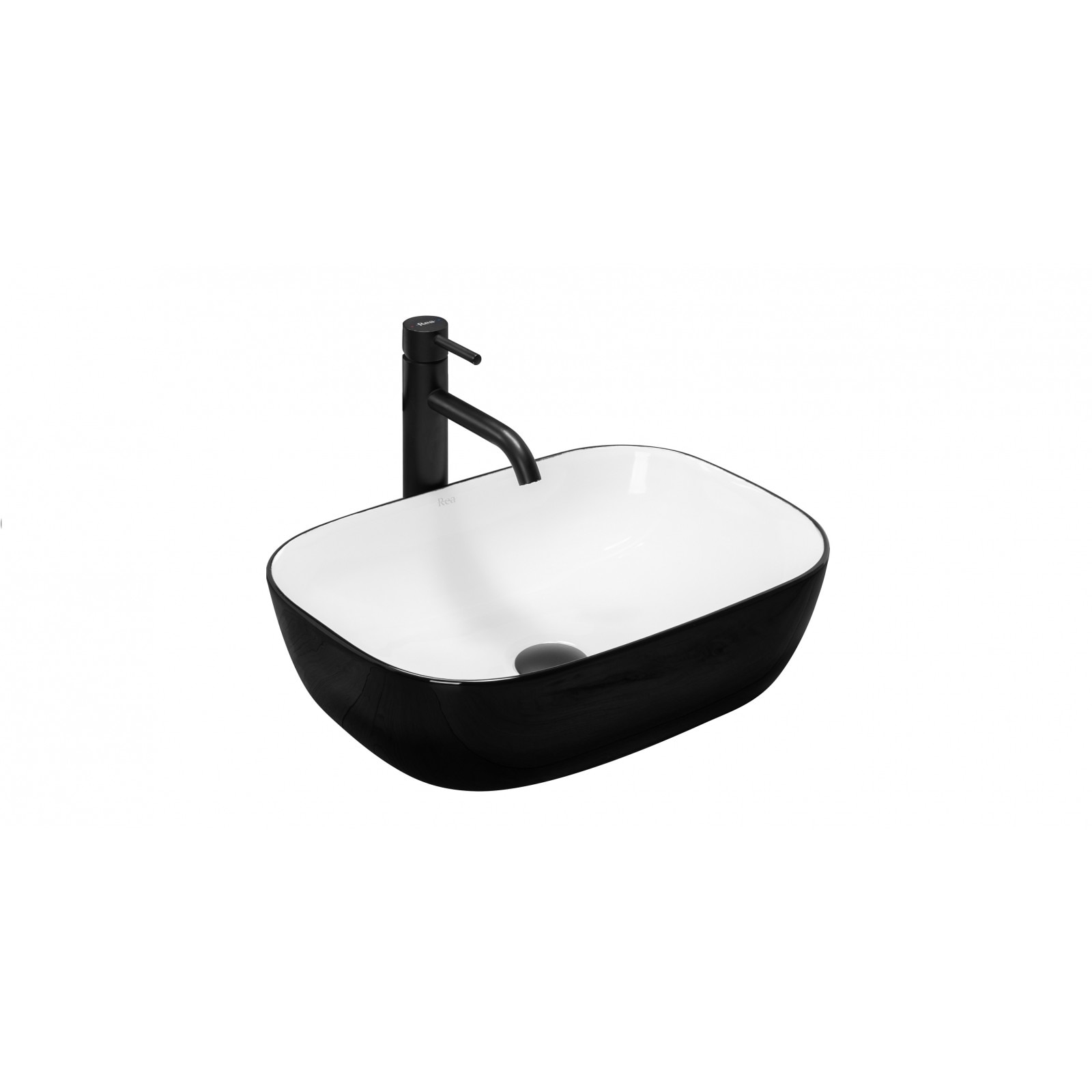 Lavoar Belinda Black and White, montaj pe blat, 46.5x33 cm, ceramica sanitara