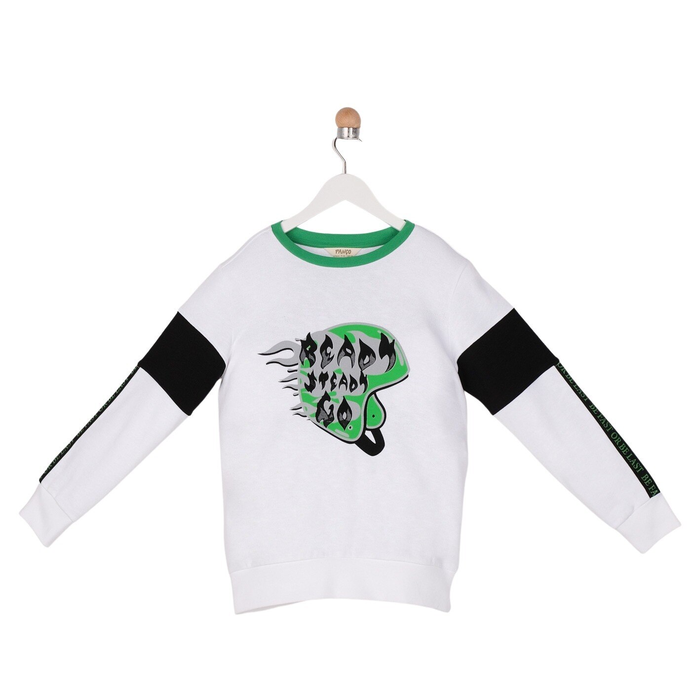 Hanorac pentru baieti, culoare alba, colectia Racer, marime 104