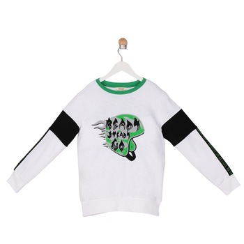 Hanorac pentru baieti, culoare alba, colectia Racer, marime 104 Hanorac pentru baieti, culoare alba, colectia Racer, marime 104