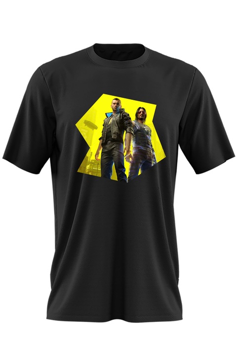 Tricou barbati Cyberpunk 2077 Night City California, negru, marime L