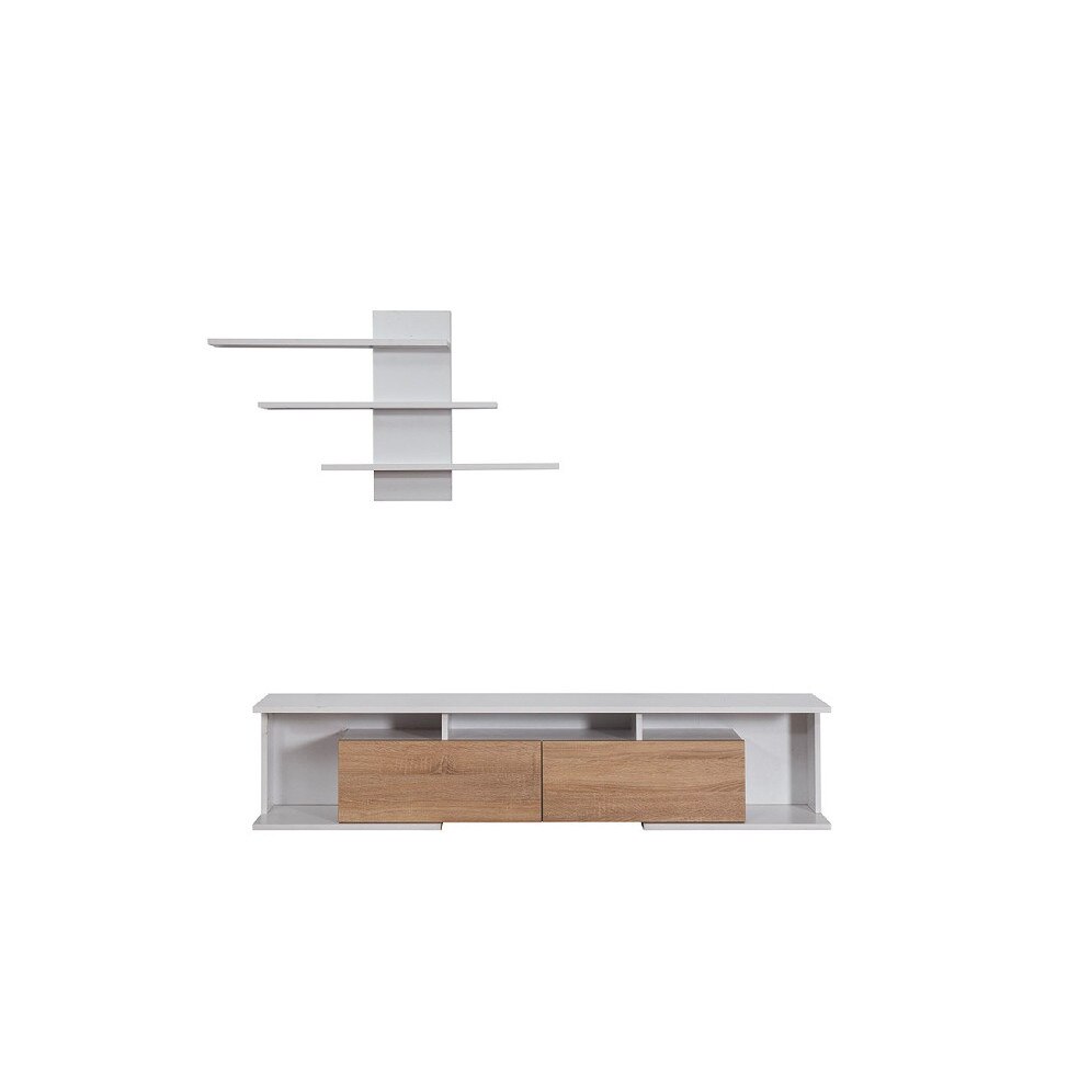 Comoda Tv Bounty, Homemania, Lemn, Alb/Maro, 170x32x36 cm