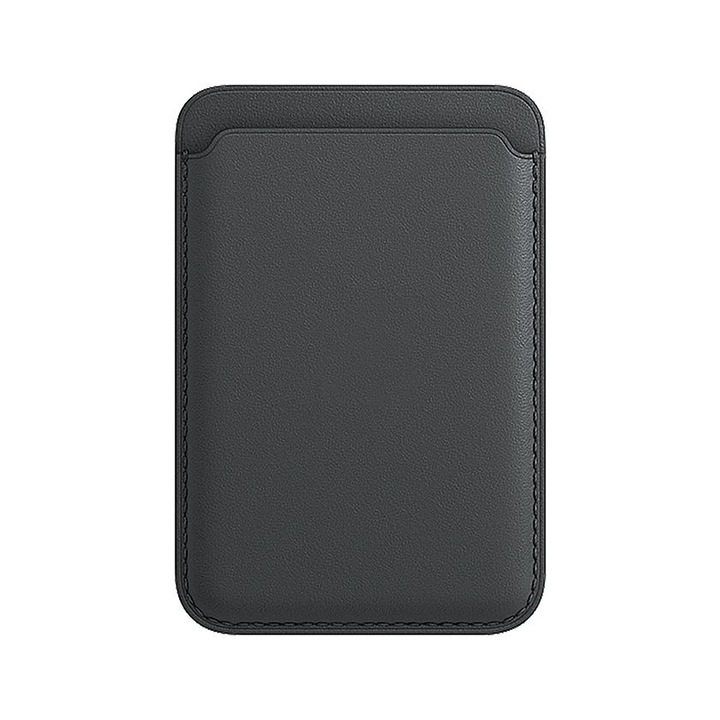 Flippy MagSafe bőr kártyatárca kompatibilis az Apple iPhone 12/12 Mini/12 Pro/12 Pro Max telefonnal, fekete