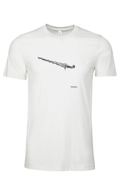 Tricou personalizat, Cutit Kris, ilustratie Gabriel Serban, alb, unisex