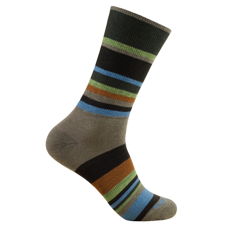 Sosete sport unisex, Wrightsock, Stride Crew, Bumbac, Verde