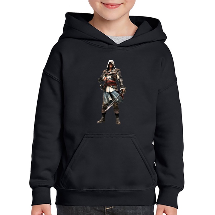 Hanorac copii Assasin's Creed Master Ezio Auditore, Negru