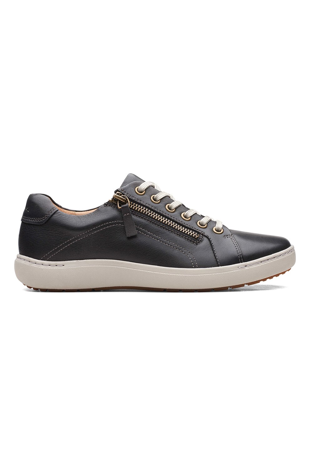 Clarks, Pantofi sport din piele Nalle, Negru