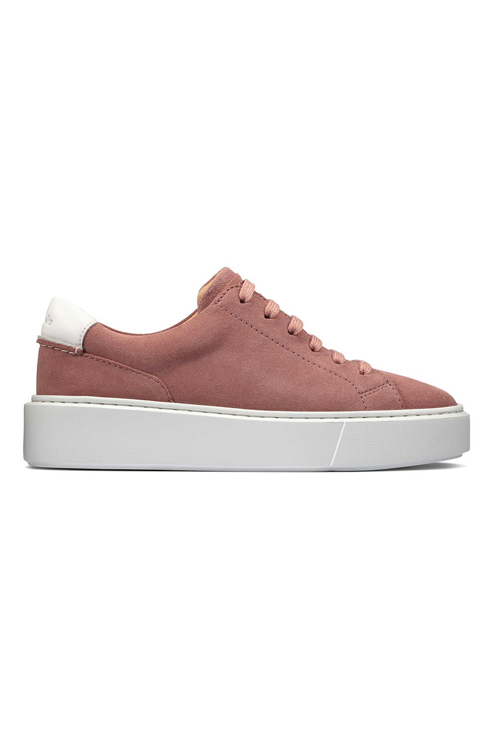 Clarks, Pantofi sport flatform din piele Hero-Lite, Roz prafuit